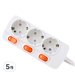 Carnix Thanos 塔諾斯 個別開關3孔延長線 EW-M-16A3, 1.5m, 單一顏色, 5個