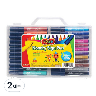 DONG-A TORU 防乾簽字筆 24色, 混合顏色, 2套