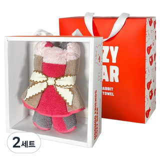 Songwol 松月 MUMU FRIENDS 舒適小熊 小熊毛巾 180g 30支精梳棉 + 包裝禮物盒, 紅色, 2套