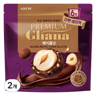LOTTE 樂天 優質加納榛果巧克力分享包 6入, 144g, 2個