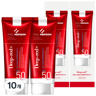PAUL MEDISON Deep red防曬霜 SPF50 PA+++ 60ml, 10個