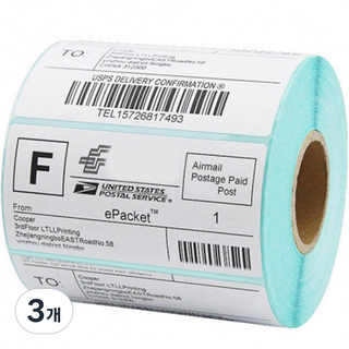條碼感熱捲筒標籤 1000張, 3個