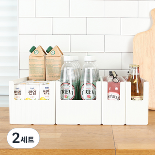 KAZT 多用途食品儲藏室收納整理盒, WHITE, 2套