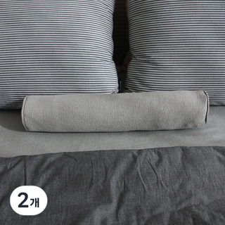 뽐에떼 충무 누비 원통 메밀 경추 베개, 그레이, 2개