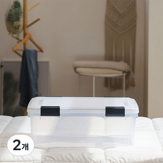 아이리스 밀폐 리빙박스 대형 MIP-25, 투명, 30L, 2개