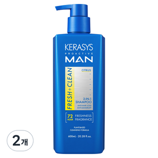 케라시스 프로액티브 맨 탈모증상완화 샴푸 시트러스, 2개, 600ml
