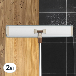 德利生活 鋁合金平板大拖把套裝 93cm 360°旋轉 濕拖乾爽兩用, 2組