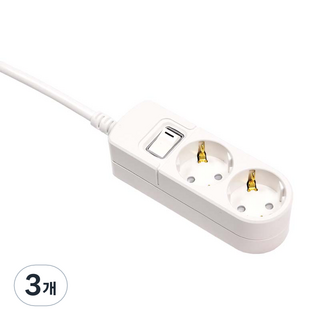 subony 開關型2孔延長線, 3m, 3個