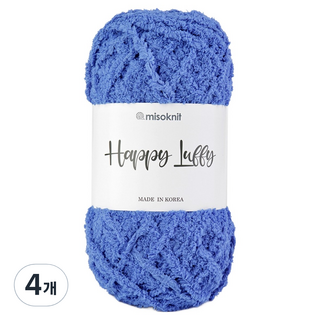 misoknit Happy Loopy 柔軟超細纖維睡眠編織線 80g, 114 中藍色, 4個