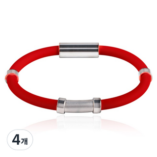 유앤유 실리콘 팔찌 밴드 레드, 4개