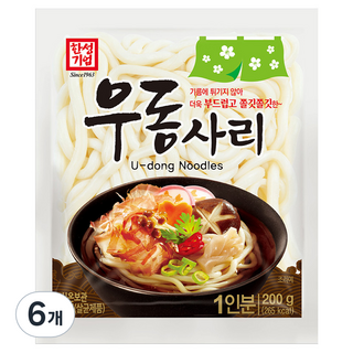 한성기업 우동사리, 200g, 6개