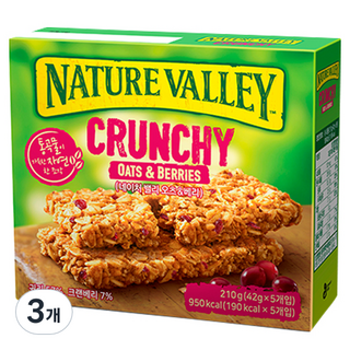 NATURE VALLEY 天然谷 脆穀麥片棒 燕麥與莓果, 210g, 3個