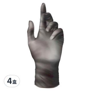 淨新科技 PVC無粉手套 S 黑色 100個, 100入, 4盒