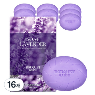 부케가르니 딥 라벤더 비누, 90g, 16개입