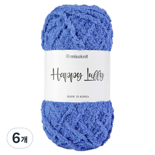 misoknit Happy Loopy 柔軟超細纖維睡眠編織線 80g, 114 中藍色, 6個