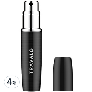 트라발로 럭스 펌핑식 충전 휴대용 향수공병 5ml, 블랙, 4개