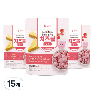 Well&Good 美味風景 孩童起司球, 15包, 草莓口味, 20g