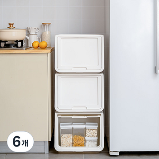 아이리스 플랩도어 수납합 LJQ, 화이트, 6개