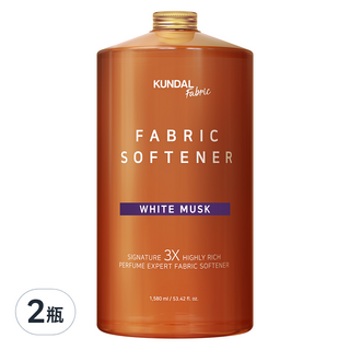 KUNDAL 昆黛爾 3倍濃縮衣物柔軟精 白麝香, 1.58L, 2瓶