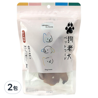 狗老大 寵物零食, 2包, 豬耳朵, 60g