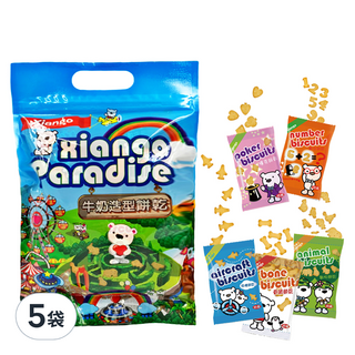 Xiango 匠菓子 牛奶造型餅乾 動物造型, 130g, 5包