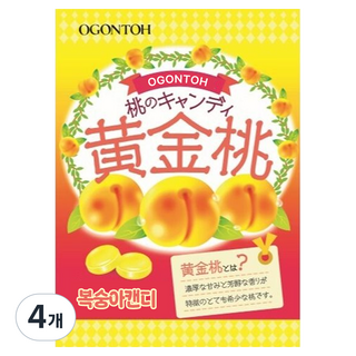 OGONTOH 黃金糖 黃金糖 水蜜桃糖, 4個, 37g