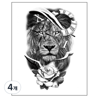 gelluna 猛獸 獅子 老虎 紋身貼紙, T99, 4個