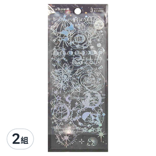 CARD LOVER 信的戀人 立體燙印貼紙3件組, 幻星迷失, 2組