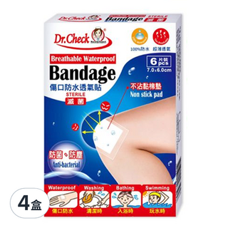 Dr.Check Nursing Expert 護理專家 傷口防水透氣貼, 6片, 4盒