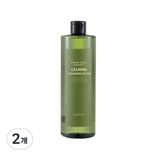 eunyul 綠色種子鎮靜卸妝水, 500ml, 2個