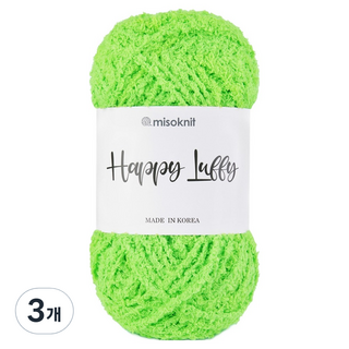 misoknit Happy Loopy 柔軟超細纖維睡眠編織紗 80g, 138 萊姆綠, 3個