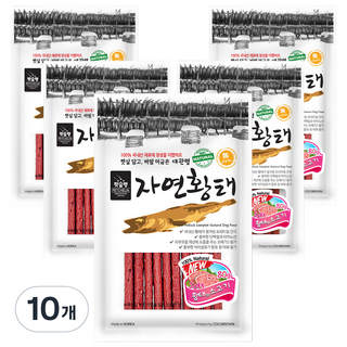 펫슐랭 대관령 자연황태 강아지 간식, 황태 + 소고기 혼합맛, 80g, 10개