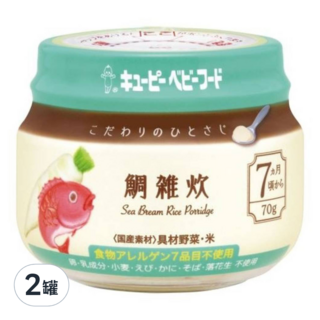 kewpie 極上嚴選 米粥 KA-7 7個月以上寶寶適用 70g x 2罐, 野菜雕魚