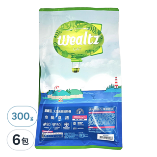 Wealtz 維爾滋 天然無穀寵物糧 幼貓食譜, 新鮮單包300g x 1入, 適合1歲以下幼貓, 雞肉, 300g, 6包