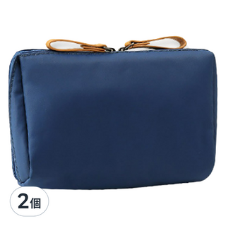 iSFun 輕便手拿*旅行收納口紅化妝包, 深藍色, 2個