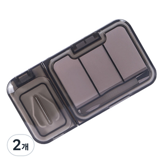 Nesting Home 切藥器 磨藥器 3格分餐藥盒 灰色, 2個