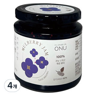 智異山山清桑葚果醬, 4個, 300g