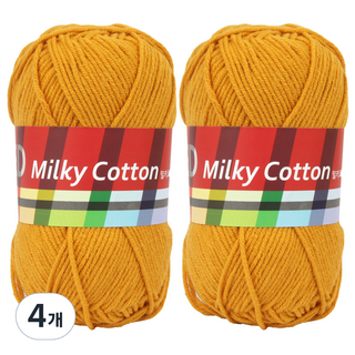 brandyarn Milky Cotton 紅標棉混紡編織線, 30號 瑪奇朵, 4個