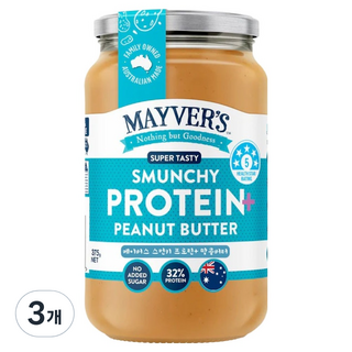 MayverS Smonky 蛋白質Plus 花生醬, 3個, 375g