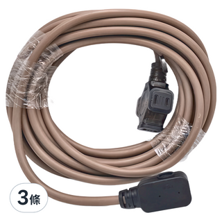 SUN JAKE 永旭電工 3插座耐熱動力軟線 SJ2031S-30 30尺, 沙色, 3條
