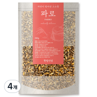 한방선생 파로 엠머 밀 곡물 특품, 280g, 4개