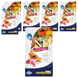 N&D 幼貓 FTC0天然熱帶水果系列 乾飼料, 羊肉木瓜, 300g, 6包