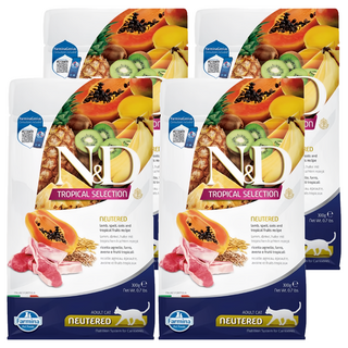 N&D 幼貓 FTC0天然熱帶水果系列 乾飼料, 羊肉木瓜, 300g, 4包