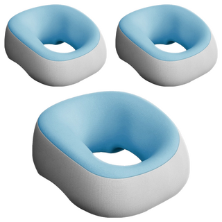 StarGo 記憶棉中空美容院趴枕/家用推拿按摩枕/SPA按摩趴枕/午休趴睡枕/防手麻辦公室午睡枕, 淺藍拼色, 3個