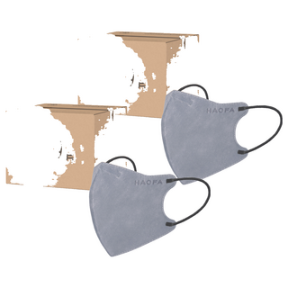 HAOFA 氣密型N95立體醫療口罩 防曬活性碳款 M, 30片, 2個, 石英碳