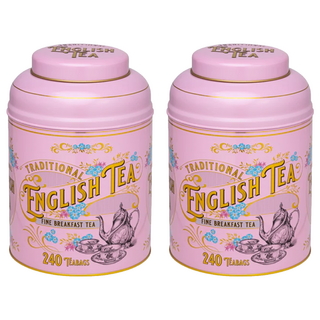 NEW ENGLISH TEAS 英式復古維多利亞茶罐 粉色 英式早餐茶包, 2個, 2g, 240個裝