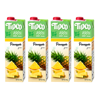 Tipco 100%鳳梨汁, 970ml, 4個