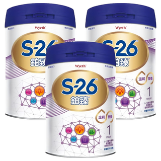 Wyeth 惠氏 S-26 鉑臻 Pro2 新升級嬰兒配方奶粉 1號 0~12個月, 800g, 3罐