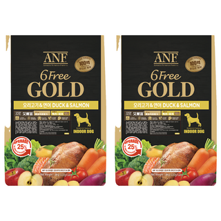 ANF 艾爾富 全齡犬用 6 Free Gold 乾飼料, 2個, 鴨肉 + 鮭魚, 1.6kg
