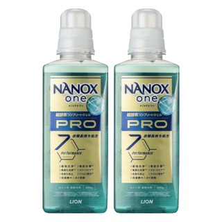 LION 獅王 NANOX one 奈米樂 PRO 加強洗淨抗菌除臭洗衣精, 600g, 2瓶